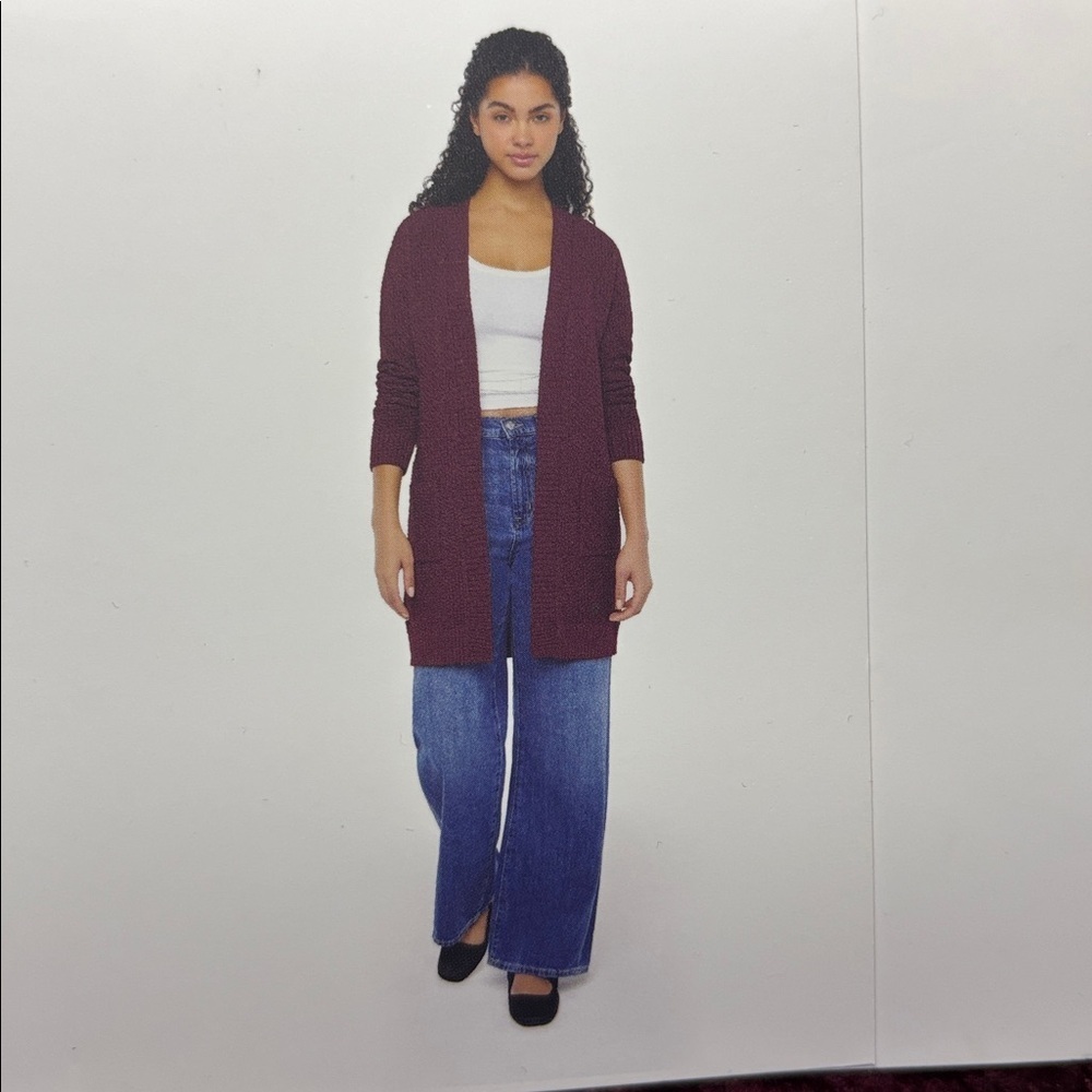 Gap Women's Long Sleeve 100% Cotton Open Cardigan Seed Knit with Pockets 😍 - Picture 9 of 9
